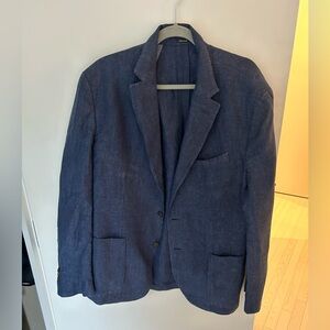 Massimo Dutti Men’s blue linen suit